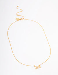 Gold Plated Cubic Zirconia 222 Angel Number Pendant Necklace - link has visual effect only