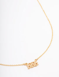 Gold Plated Cubic Zirconia 666 Angel Number Pendant Necklace - link has visual effect only