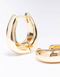 Gold Plated Large Bold Oval Hoop Earrings - link has visual effect only