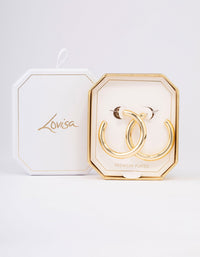 Gold Plated Large Hoop Earrings - link has visual effect only