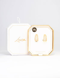 Gold Plated Cubic Zirconia Bold Hoop Earrings - link has visual effect only