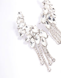 Silver Multi Diamante Cup Chain Ear Cuff - link has visual effect only