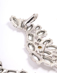Silver Multi Diamante Cup Chain Ear Cuff - link has visual effect only