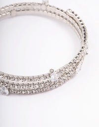 Silver Cup Chain & Teardrop Wrapped Wrist Cuff - link has visual effect only