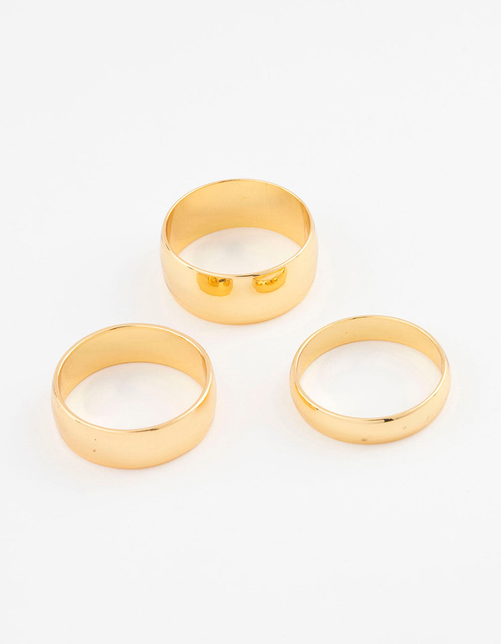 Gold Plated Plain Gold Ring 3-Pack