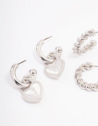 Silver Mixed Hoop Earrings 3-Pack - link has visual effect only