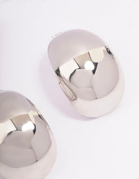 Silver Large Oval Stud Earrings - link has visual effect only