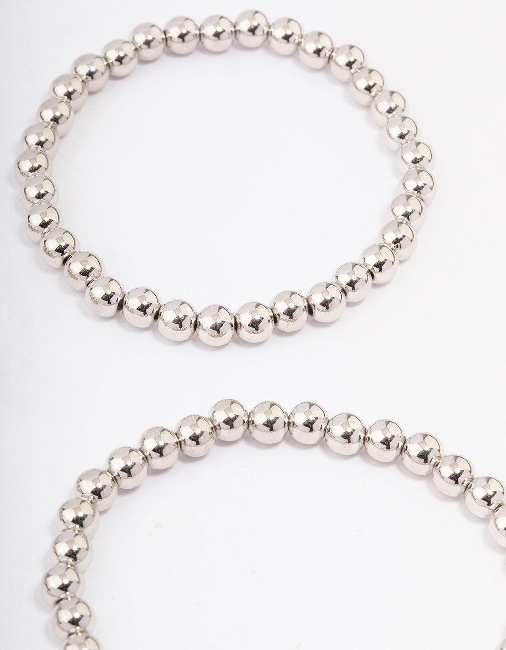Silver Round Ball Stretch Bracelet 4-Pack