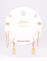 Gold Plated 222 Angel Number Earring Pack - link has visual effect only