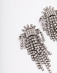 Gunmetal Cluster Cup Chain Drop Earrings - link has visual effect only