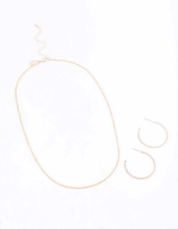 Gold Rope Chain Jewellery Set