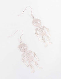 Silver Skeleton Drop Earrings - link has visual effect only