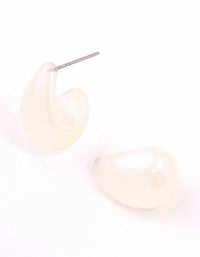 Acrylic Marble Droplet Huggie Earrings - link has visual effect only