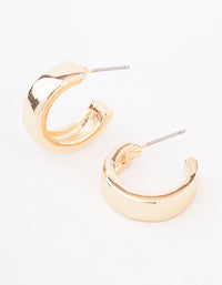 Gold Rectangle Chubby Hoop Earrings - link has visual effect only