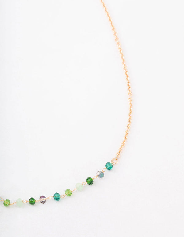 Gold Bead Chain Short Necklace