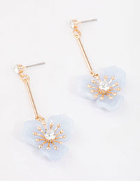 Blue Acrylic Flower Drop Earrings - link has visual effect only