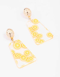 Yellow Textured Lemon Drop Earrings - link has visual effect only