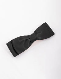 Black Fabric Double Layer Bow Hair Clip - link has visual effect only