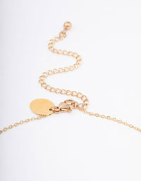 Waterproof Gold Plated Stainless Steel Diamante & Heart Necklace - link has visual effect only