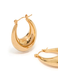 Waterproof Gold Plated Stainless Steel Full Loop Hoop Earrings - link has visual effect only