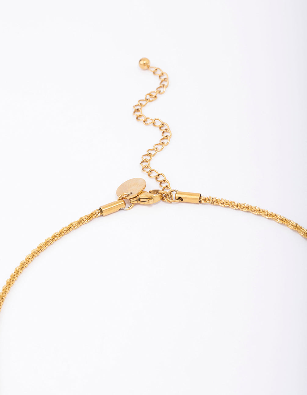 Waterproof Gold Plated Stainless Steel Diamond Cut Twisted Necklace