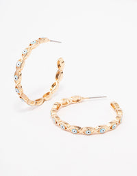Gold Twisted Eye Hoop Earrings - link has visual effect only