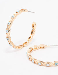 Gold Twisted Eye Hoop Earrings - link has visual effect only