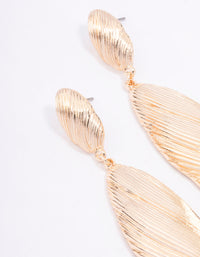 Gold Textured Double Oval Drop Earrings - link has visual effect only