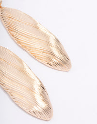 Gold Textured Double Oval Drop Earrings - link has visual effect only
