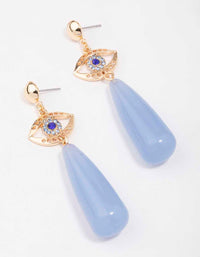 Gold Evil Eye Double Drop Earrings - link has visual effect only