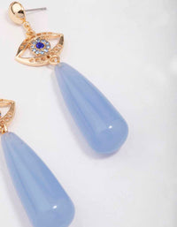 Gold Evil Eye Double Drop Earrings - link has visual effect only