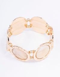 Gold Pearl Disc Bracelet - link has visual effect only