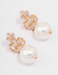 Gold Stalactite Cluster Pearl Drop Earrings - link has visual effect only