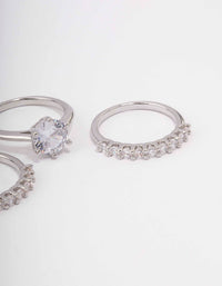 Silver Pave Solitaire Ring 3-Pack - link has visual effect only