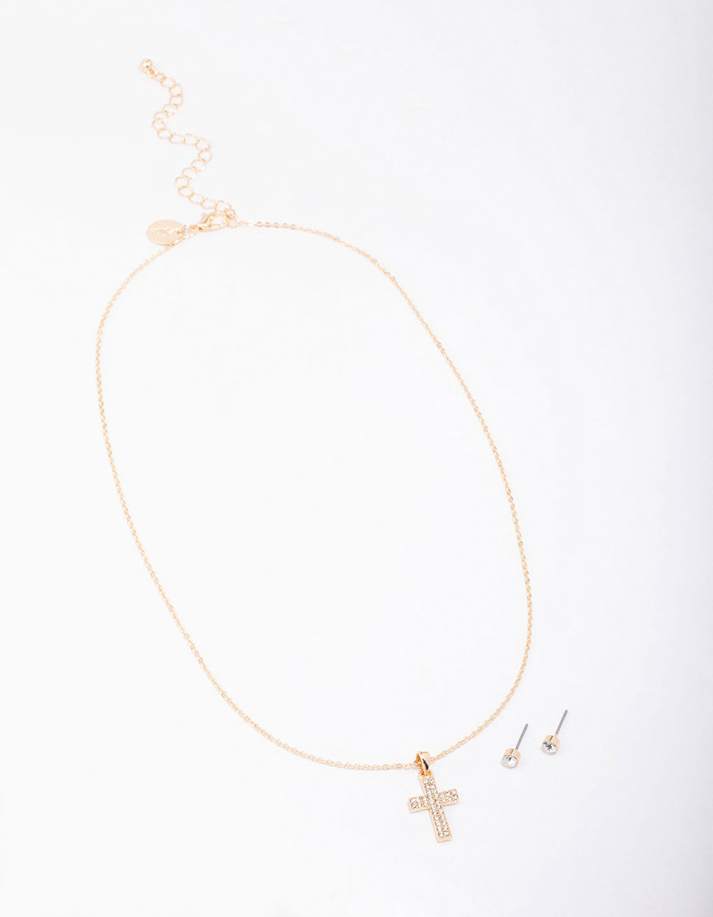 Gold Stud Cross Jewellery Set