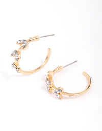 Gold Diamante Vine Leaf Hoop Earrings - link has visual effect only