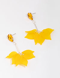 Yellow Stone & Stick Petal Drop Earrings - link has visual effect only
