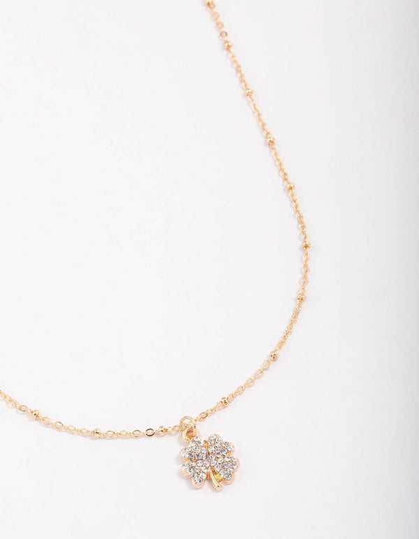Gold Ball & Diamante Chain Necklace