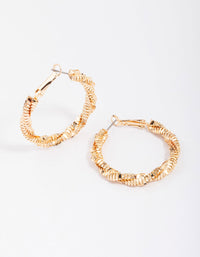 Gold Twisted Hoop Earrings - link has visual effect only