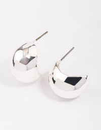 Silver Chubby Ball Huggie Earrings - link has visual effect only