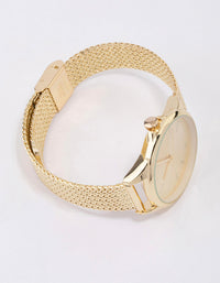 Gold Medium Simple Mesh Watch - link has visual effect only
