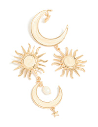 Gold Celestial Marble Drop Earrings - link has visual effect only