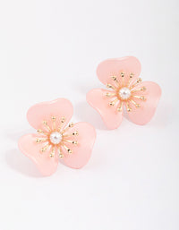 Green Coated Petal Drop Earrings - link has visual effect only