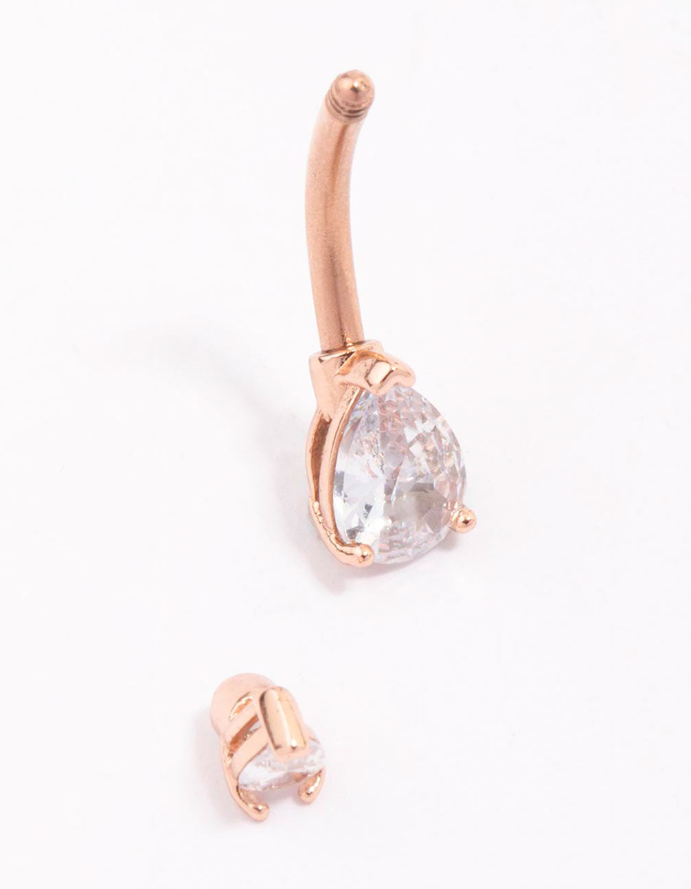 Rose Gold Plated Surgical Steel Double Pear Belly Piercing
