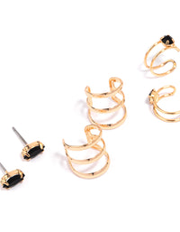 Gold Plated Marquise Stone Ear Cuff 8-Pack - link has visual effect only