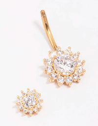 Gold Plated Surgical Steel Round Halo Belly Piercing - link has visual effect only