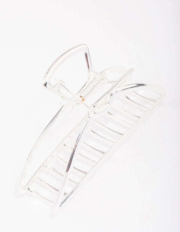 Silver Large Outline Hair Claw Clip