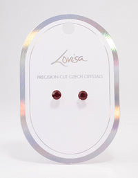 Silver Ruby Crystal Stud Earrings - link has visual effect only