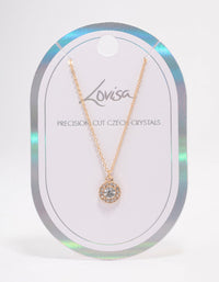 Gold Halo Crystal Pendant Necklace - link has visual effect only