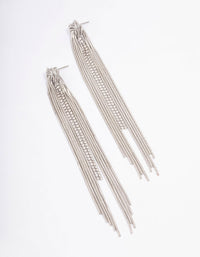 Silver Swirl Cup Chain Drop Earrings - link has visual effect only
